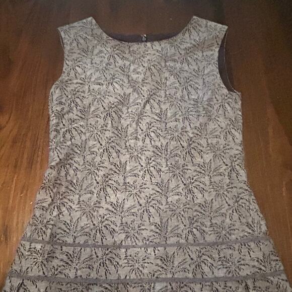 J. Crew Sleeveless Blue Botanical Print Fit Flare Dress Women's Lined Size 2 - Picture 4 of 8